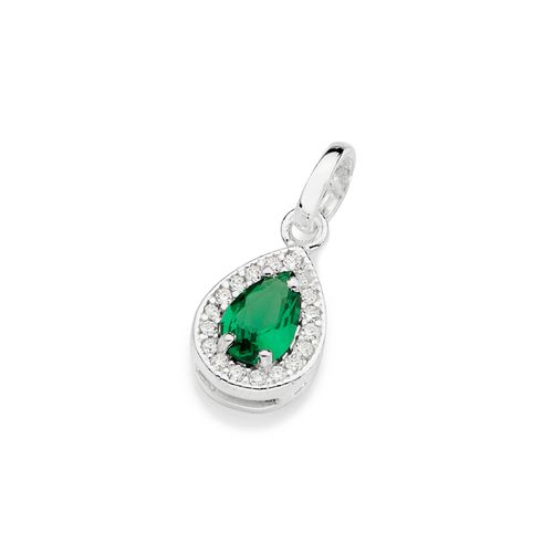 PINGENTE GOTA DE PRATA 925 COM ZIRCÔNIAS