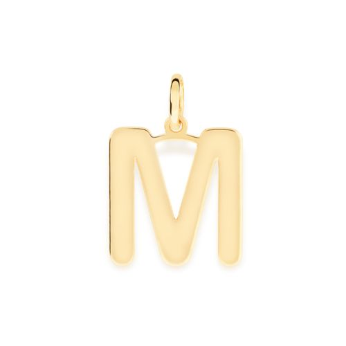 PINGENTE LETRA BANHADO A OURO 18K -LETRA M