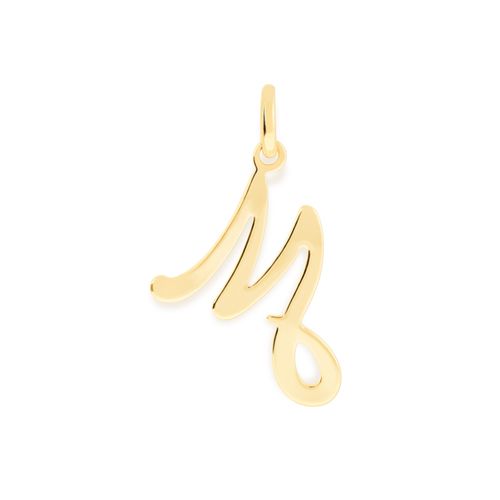 PINGENTE LETRA BANHADO A OURO 18K -LETRA M