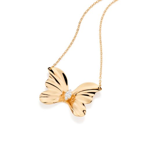 GARGANTILHA BORBOLETA BANHADA A OURO 18K COM ZIRCÔNIA