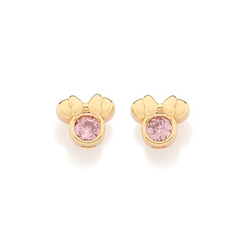 BRINCO MINNIE BABY BANHADO A OURO 18K COM ZIRCÔNIAS