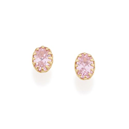 BRINCO SOLITÁRIO BANHADO A OURO 18K COM ZIRCÔNIAS