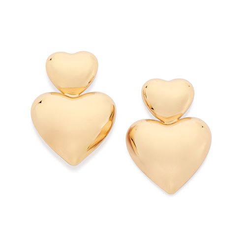 BRINCO CORAÇÕES BOLD BANHADO A OURO 18K
