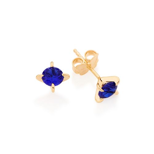 BRINCO SOLITÁRIO BANHADO A OURO 18K COM ZIRCÔNIAS