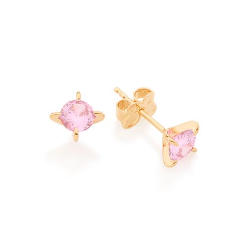 BRINCO SOLITÁRIO BANHADO A OURO 18K COM ZIRCÔNIAS