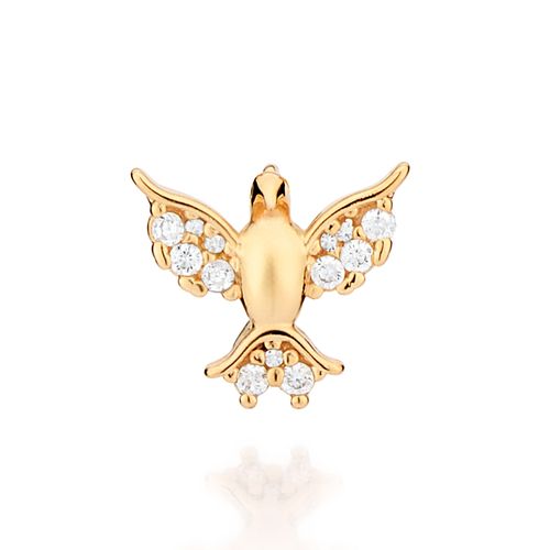 PINGENTE ESPÍRITO SANTO BANHADO A OURO 18K COM ZIRCÔNIAS