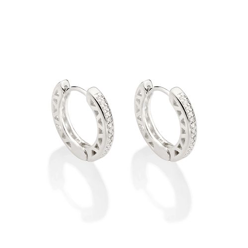 BRINCO ARGOLA  DE PRATA 925 COM ZIRCÔNIAS