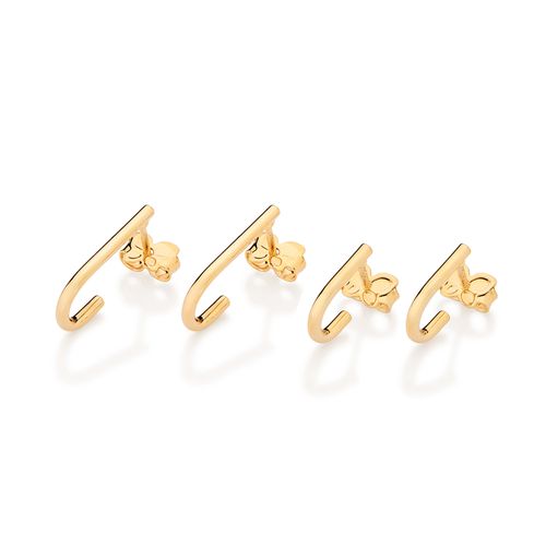 KIT BRINCO MEIA ARGOLA BANHADO A OURO 18K