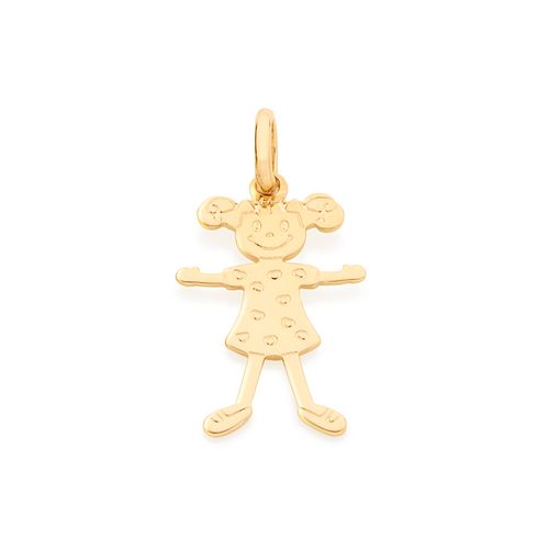 PINGENTE MENINA BANHADO A OURO 18K