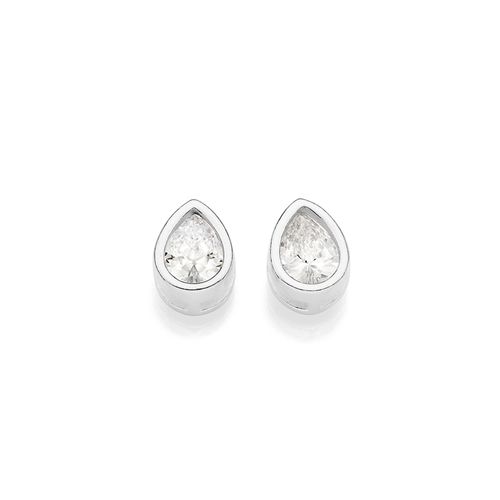 BRINCO SOLITÁRIO GOTA DE PRATA 925 COM ZIRCÔNIAS