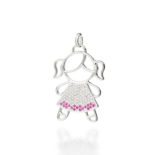 PINGENTE DE PRATA 925 MENINA COM ZIRCÔNIAS