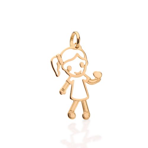PINGENTE MENINA BANHADO A OURO 18K