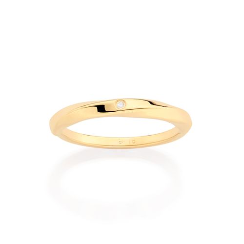ALIANÇA TWIST BANHADA A OURO 18K COM ZIRCÔNIA