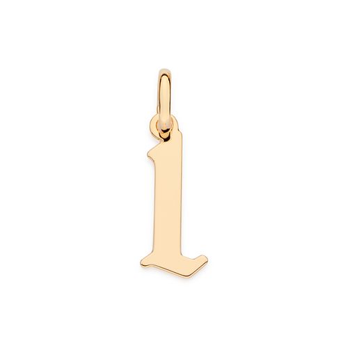 PINGENTE LETRA GÓTICA BANHADA A OURO 18K-LETRA L