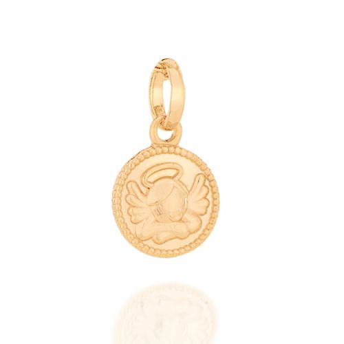 MEDALHA ANJO DA GUARDA BANHADA  A OURO 18K