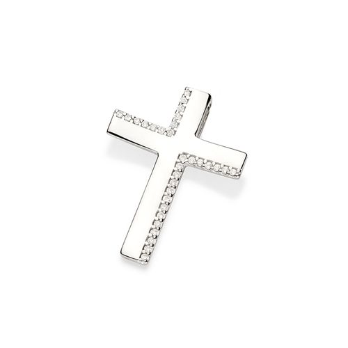 PINGENTE CRUZ DE PRATA 925 COM ZIRCÔNIAS