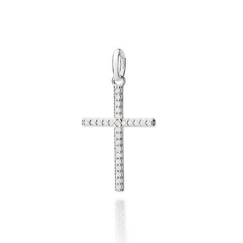 PINGENTE CRUZ DE PRATA 925 COM ZIRCÔNIAS