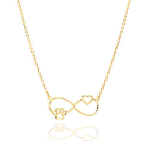 GARGANTILHA AMOR AO PET BANHADA A OURO 18K