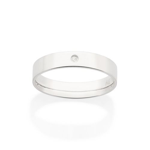 ALIANÇA DE PRATA 925 COM ZIRCÔNIA