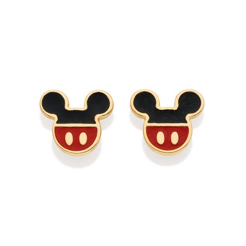 BRINCO BERMUDA DO MICKEY BANHADO A OURO 18K COM APLICAÇÃO DE RESINA