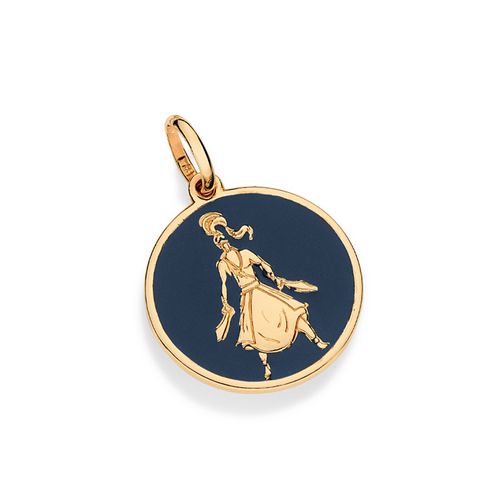 PINGENTE MEDALHA OGUM BANHADO A OURO 18K COM APLICAÇÃO DE RESINA
