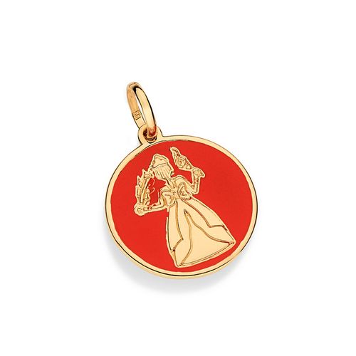 PINGENTE MEDALHA IANSÃ BANHADA A OURO 18K COM APLICAÇÃO DE RESINA