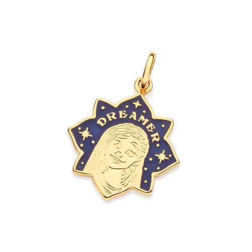 PINGENTE ASHA DREAMER BANHADO A OURO 18K COM APLICAÇÃO DE RESINA