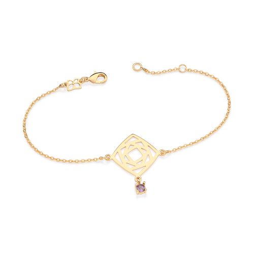 PULSEIRA REINO MÁGICO DE ROSAS BANHADA A OURO 18K COM ZIRCÔNIA