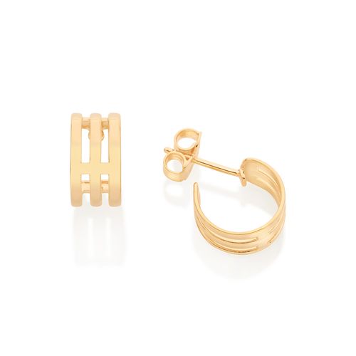 BRINCO ARGOLA TRIPLA BANHADO A OURO 18K