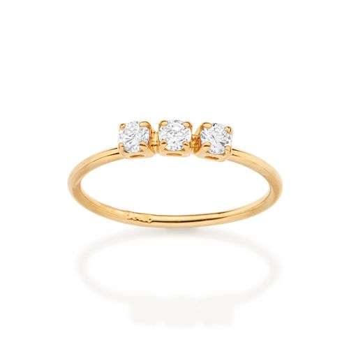 ANEL SKINNY BANHADO A OURO 18K COM ZIRCÔNIAS