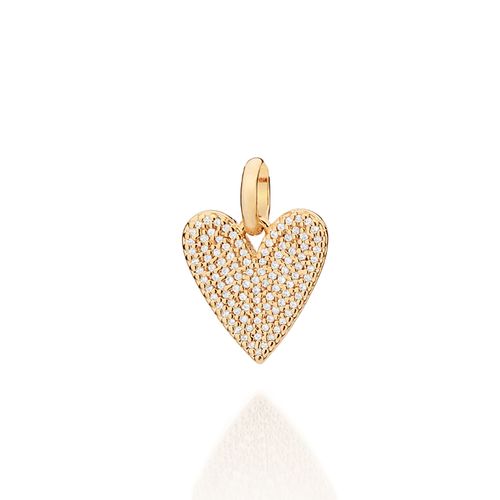 PINGENTE CORAÇÃO BANHADO A OURO 18K COM ZIRCÔNIAS