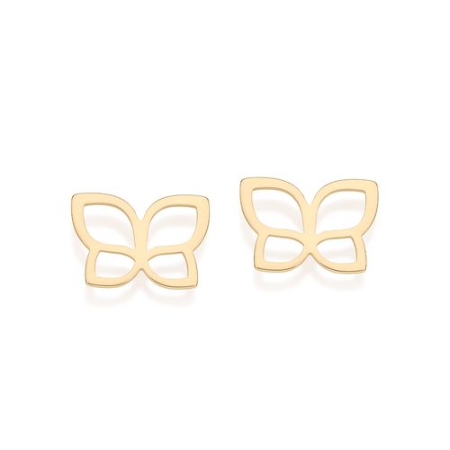 BRINCO BORBOLETA BANHADO A OURO 18K