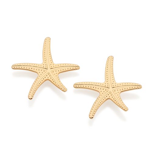 BRINCO ESTRELA DO MAR BANHADO A OURO 18K