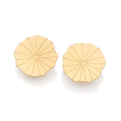 BRINCO FLOR DE LÓTUS BANHADO A OURO 18K