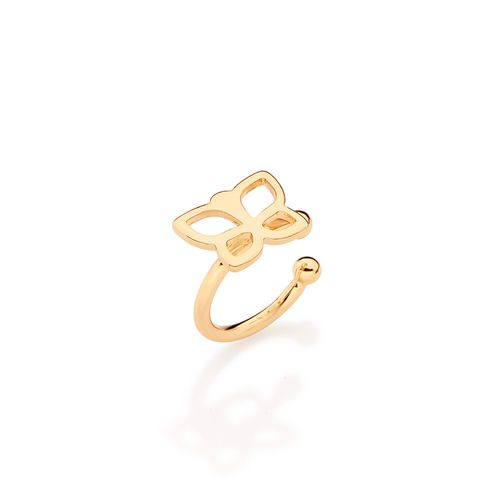 BRINCO PIERCING DE PRESSÃO BORBOLETA BANHADO A OURO 18K