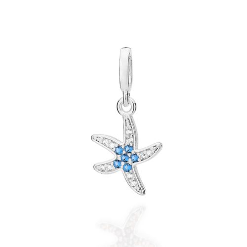 PINGENTE ESTRELA DO MAR DE PRATA MACIÇA 925 COM ZIRCÔNIAS