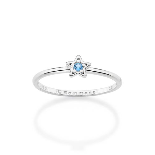 ANEL SKINNY ESTRELA DE PRATA MACIÇA 925 COM ZIRCÔNIA