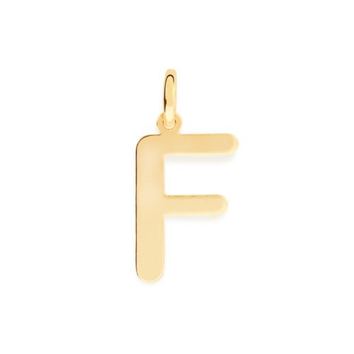 PINGENTE LETRA BANHADO A OURO 18K -LETRA F
