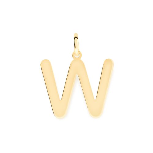 PINGENTE LETRA BANHADO A OURO 18K -LETRA W