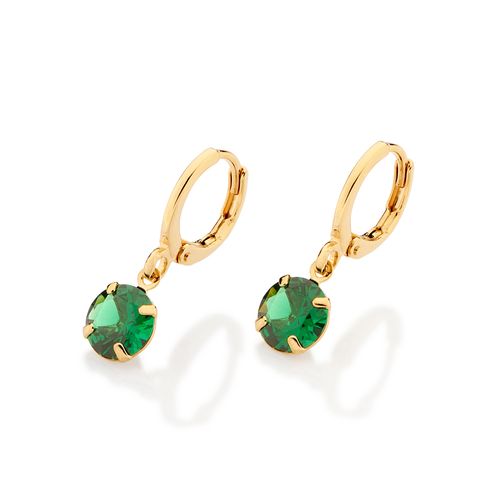 BRINCO ARGOLA BANHADO A OURO 18K COM ZIRCÔNIAS