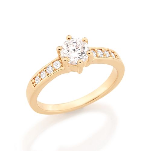 ANEL BANHADO A OURO 18K COM ZIRCÔNIAS