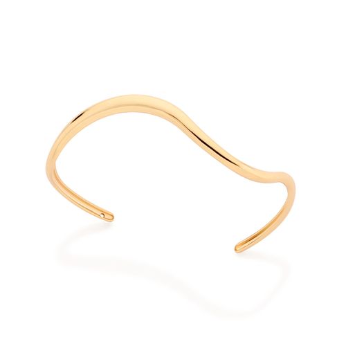 BRACELETE ONDULADO BANHADO A OURO 18K