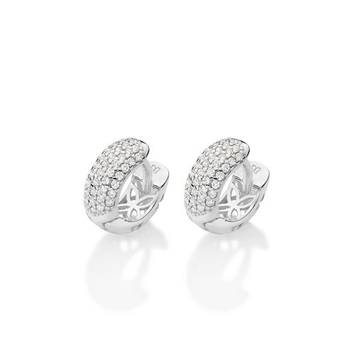 BRINCO ARGOLA DE PRATA MACIÇA 925 COM ZIRCÔNIAS