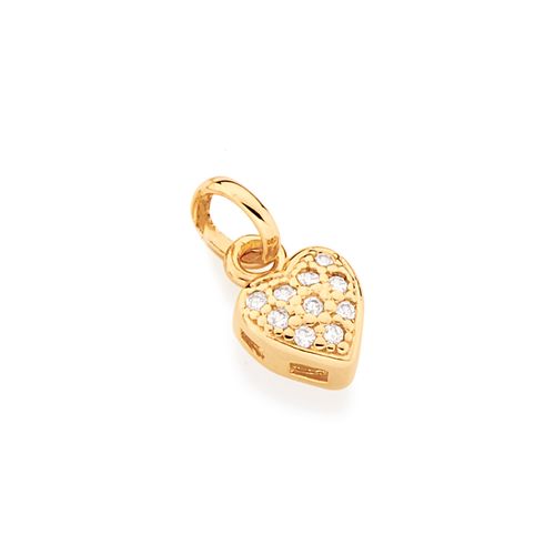 PINGENTE BANHADO A OURO 18K CORAÇÃO COM ZIRCÔNIAS