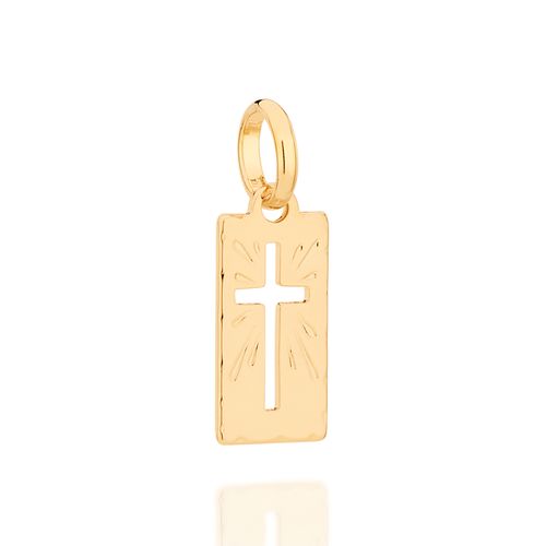 PINGENTE CRUZ BANHADO A OURO 18K