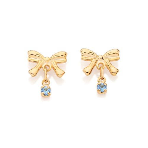 BRINCO LAÇO BANHADO A OURO 18K COM ZIRCÔNIAS