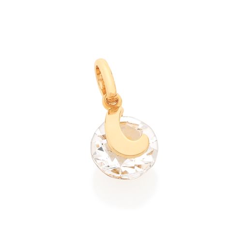 PINGENTE SOLITÁRIO BANHADO A OURO 18K COM CRISTAL