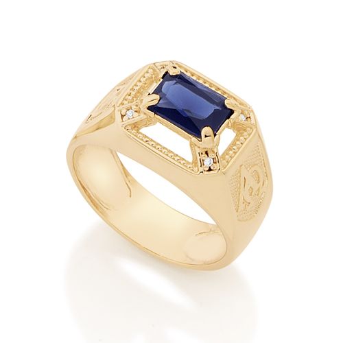 ANEL BANHADO A OURO 18K COM SÍMBOLO GREGO ALFA E ÔMEGA