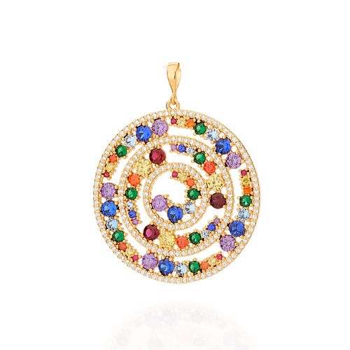 MANDALA RODA DA VIDA BANHADA A OURO 18K