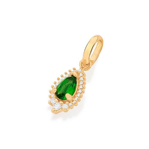PINGENTE GOTA BANHADO A OURO 18K COM ZIRCÔNIAS